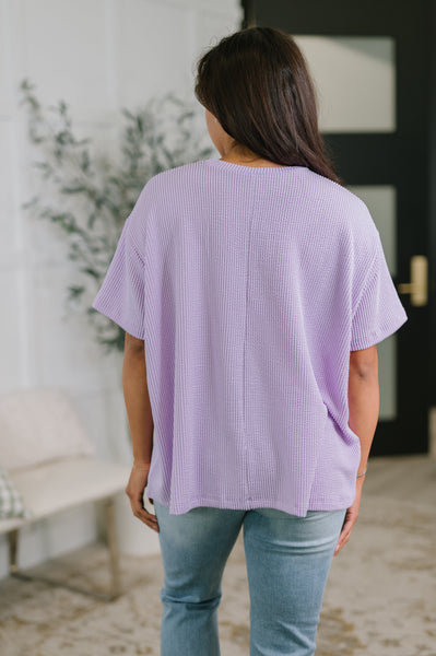 Not That complicated Textured Boxy Tee in Lavender - SIZE 2XL/3XL