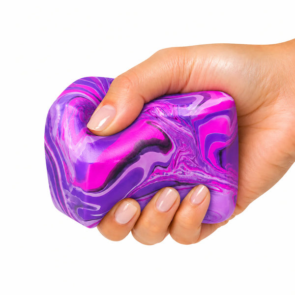 Tie Dye Stress Cube Squishy -  Pink/Purple