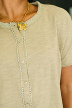 Pushing Through Button Down Top