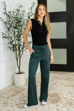 Slow Mornings High Waisted Sweats in Jungle Green - SIZE SMALL