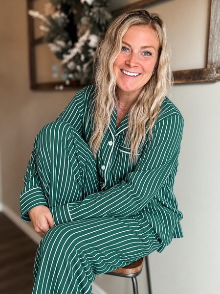 PREORDER Evergreen Stripe Pajama Set