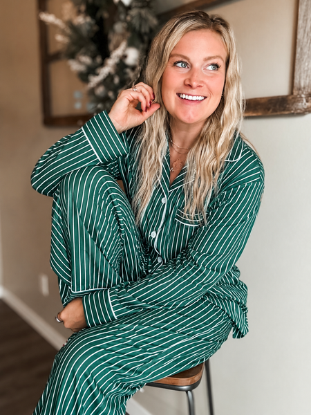 PREORDER Evergreen Stripe Pajama Set