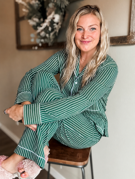 PREORDER Evergreen Stripe Pajama Set