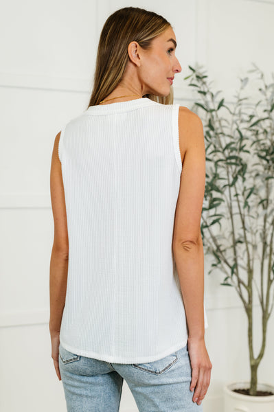 Thread Lightly Ribbed Knit Tank in Ivory - SIZE 2XL