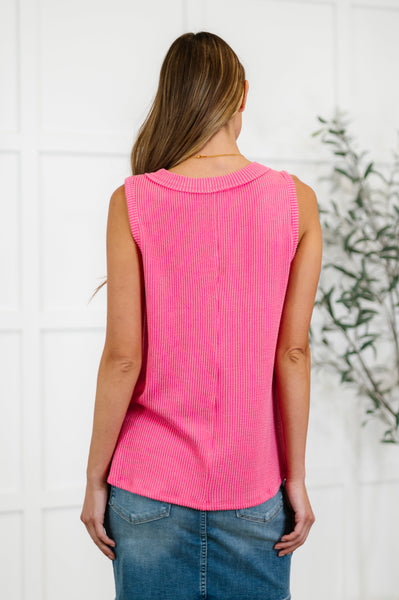 Thread Lightly Ribbed Knit Tank in Strawberry Pink - SIZE 2XL