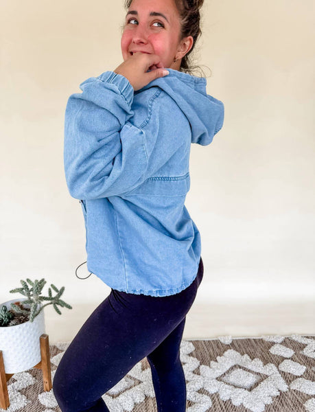 Presleigh Washed Denim Hoodie