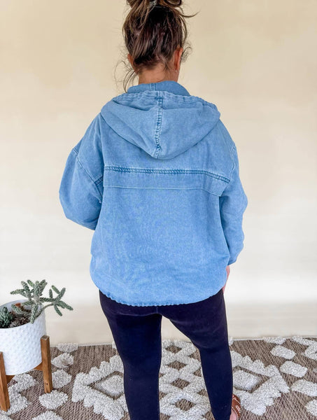 Presleigh Washed Denim Hoodie