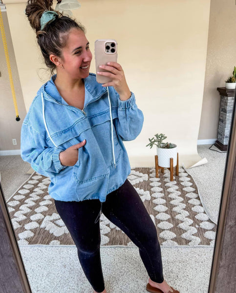 Presleigh Washed Denim Hoodie