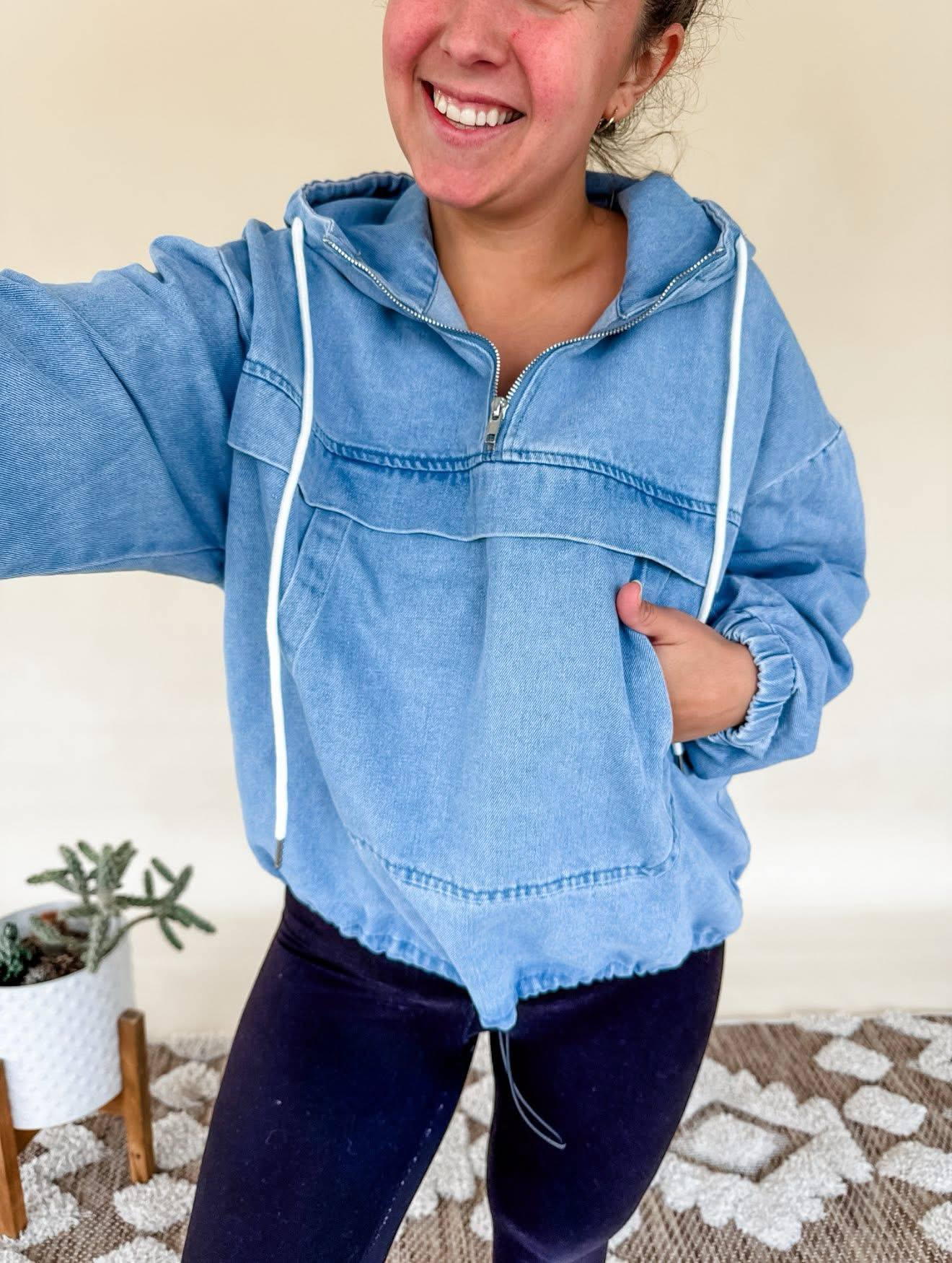 Presleigh Washed Denim Hoodie
