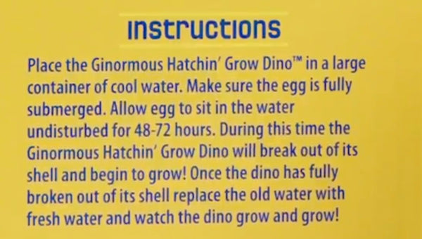 Ginormous Hatchin' Grow Dino Egg