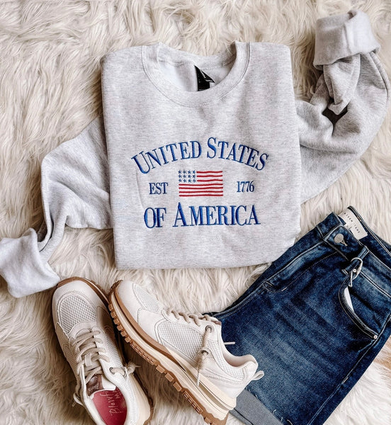 PREORDER USA Embroidered Graphic Sweatshirt