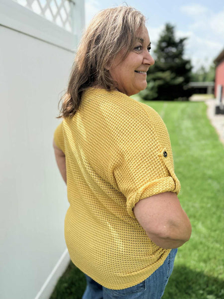 PLUS Alma Waffle Knit Top