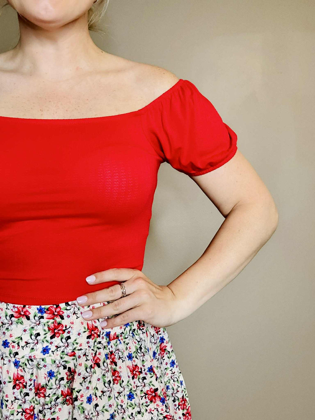 Elodie Crop Top - Red