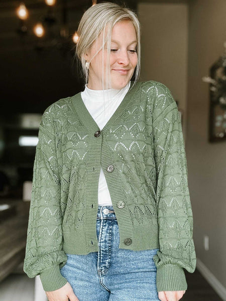 Langley Crochet Cardigan - SIZE MEDIUM