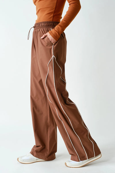 Farren Curved Classic Track Pants - Cocoa