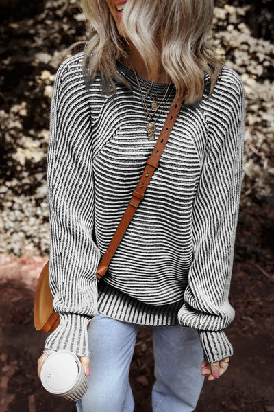 Cozy Chalet Striped Sweater - SIZE MEDIUM