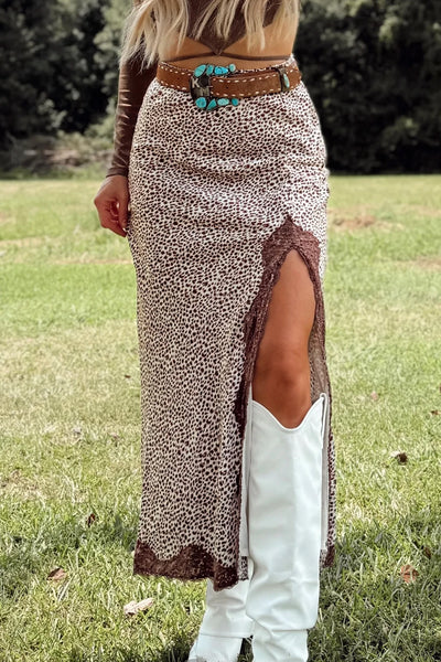PREORDER Kassia Cheetah Lace Skirt