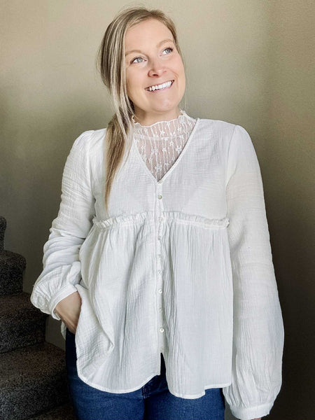 Marnie Babydoll Gauze Top