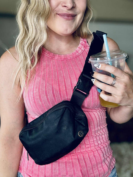 Offbeat Essential Mineral Washed Tank - Fuchsia