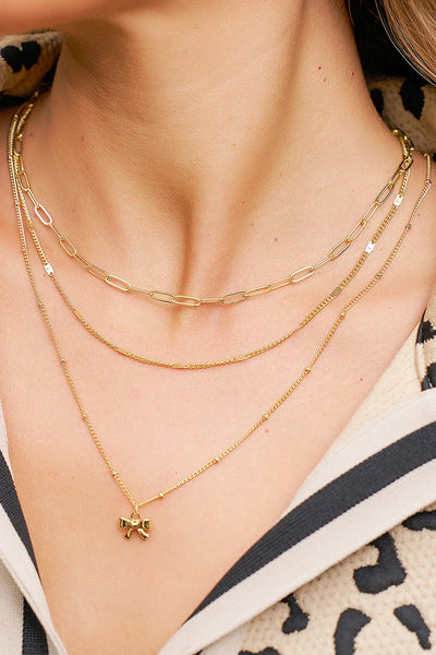 Goldie Bow Necklace Set