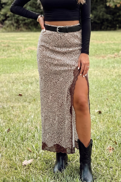 PREORDER Kassia Cheetah Lace Skirt