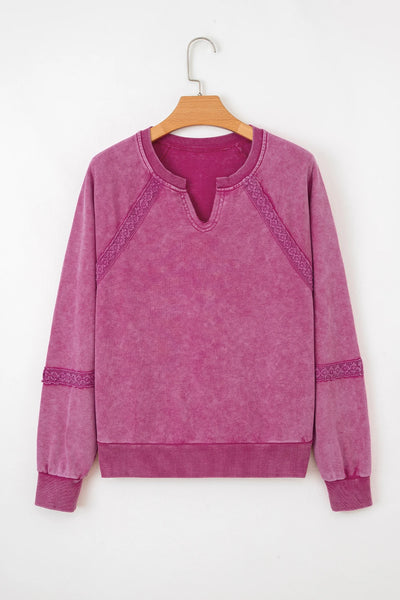 Annalisa Lace Patchwork Sweatshirt - SIZE MEDIUM