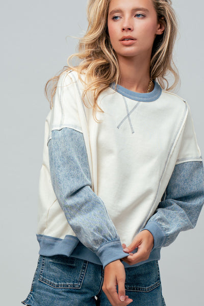Dylan Mixed Knit Top
