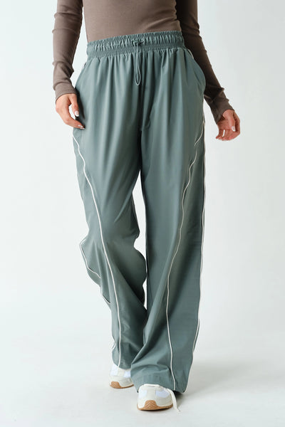 Farren Curved Classic Track Pants - Eucalyptus