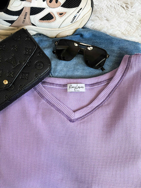 Lena Knit V-Neck Top - SIZE MEDIUM