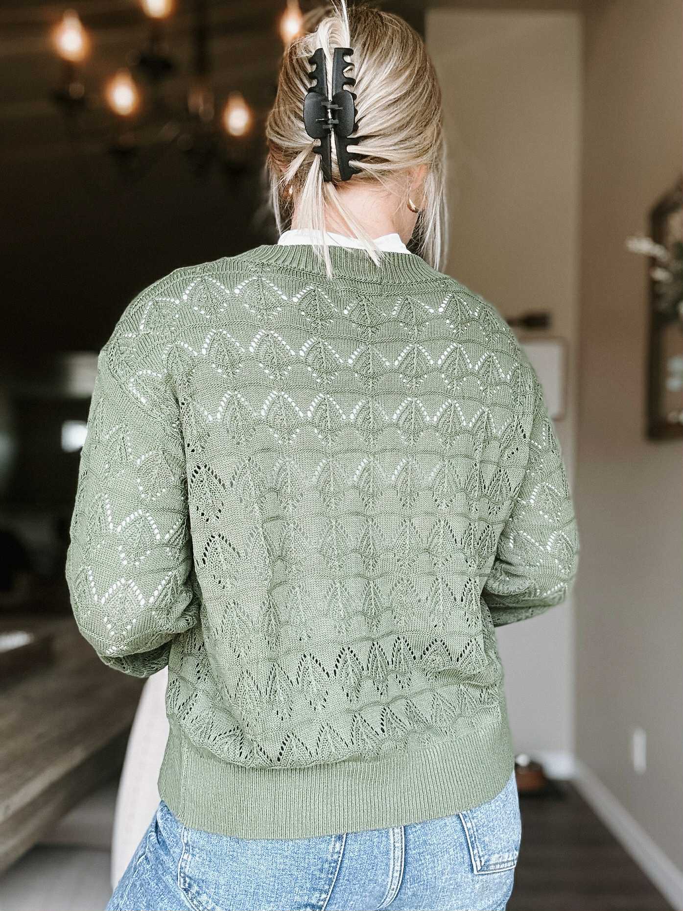 Langley Crochet Cardigan - SIZE MEDIUM