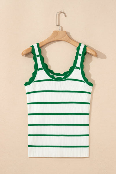Maris Scalloped Trim Tank - SIZE MEDIUM