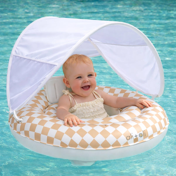 Baby Canopy Swim Seat - Checkered
