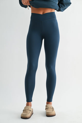 Venice Crossover Waist Leggings - Midnight Navy