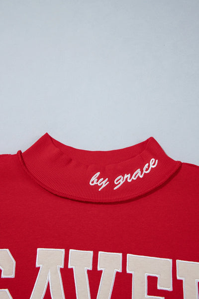 PREORDER Saved By Grace Mock Neck Sweatshirt