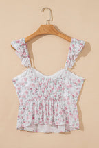 Sicily Floral Peplum Tank - SIZE MEDIUM