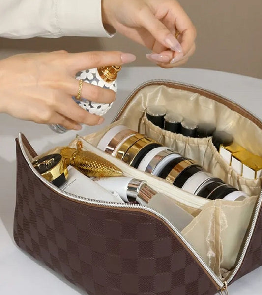 Signature Check Makeup Bag