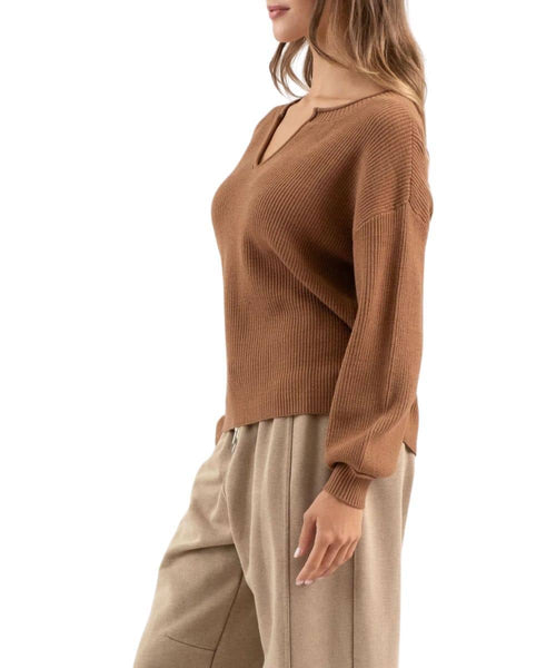 Jorie Notched Neckline Sweater