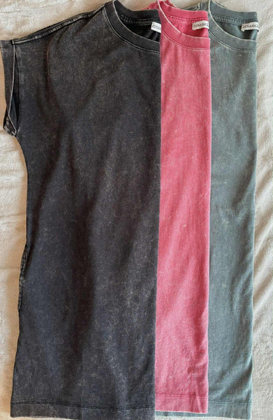 Raven Acid Wash Dress - Black