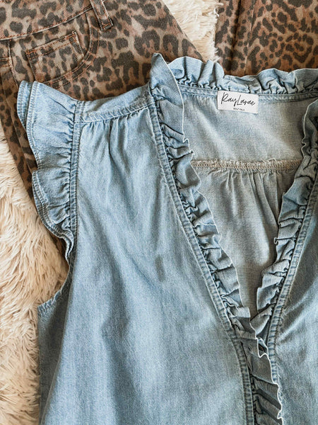 Noa Ruffle Trim Top - SIZE MEDIUM