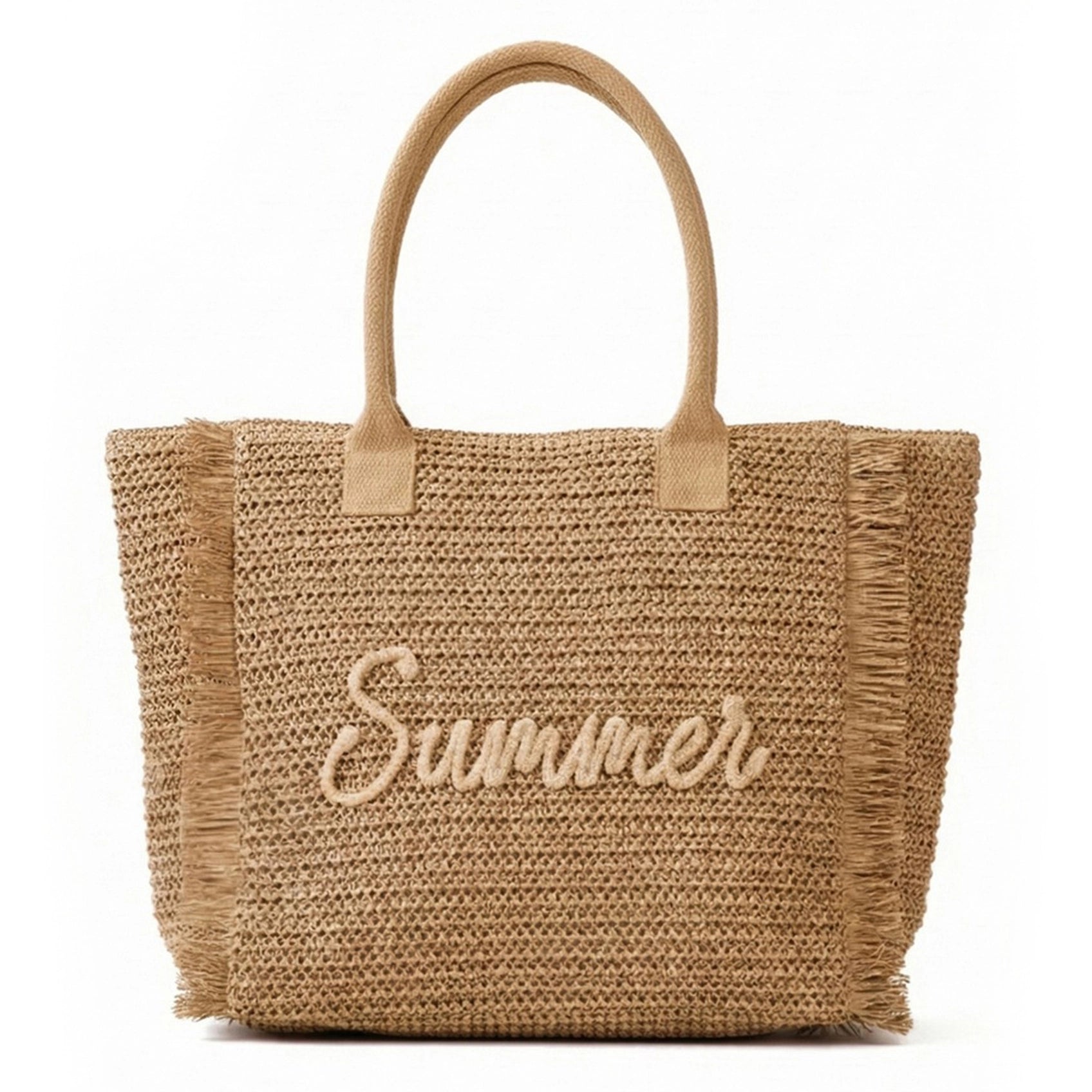 Summer Escape Straw Tote - Tan
