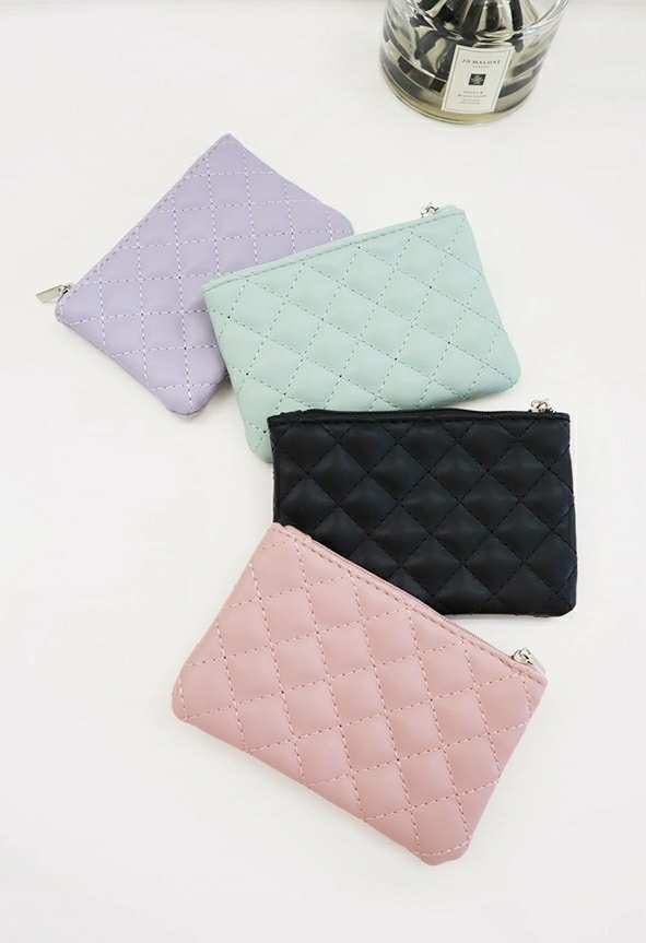 Lia Quilted Zipper Wallet