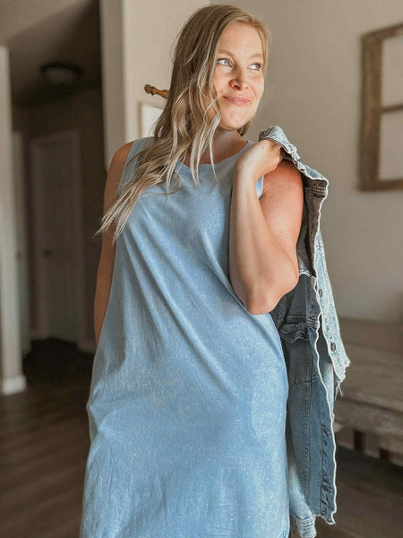 Landry Mineral Wash Tank Dress - SIZE MEDIUM
