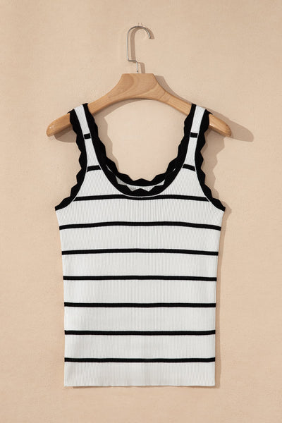 Maris Scalloped Trim Tank - SIZE MEDIUM