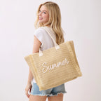 Summer Escape Straw Tote - Beige