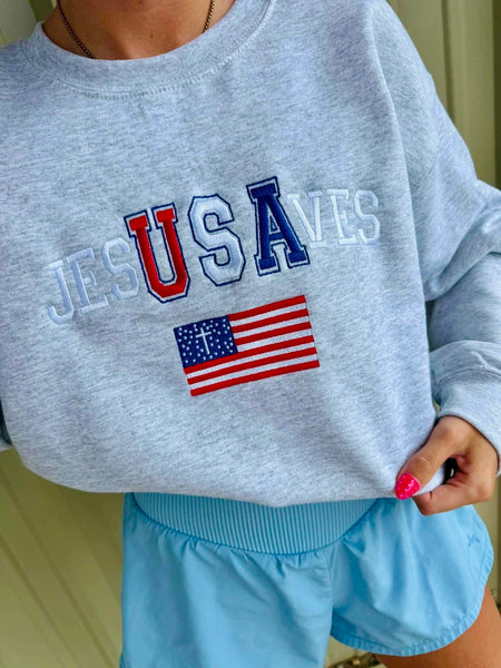 PREORDER USA Embroidered Graphic Sweatshirt
