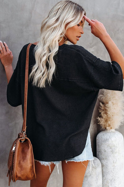 Lena Knit V-Neck Top - SIZE MEDIUM