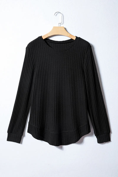 PREORDER Kate Ribbed Round Neck Top