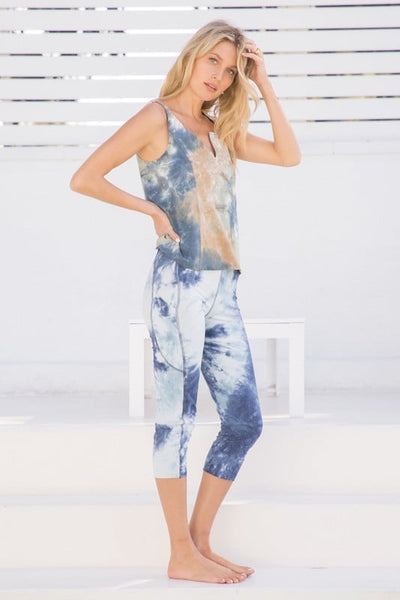 Happy Hue Capris - Blue - SIZE SMALL