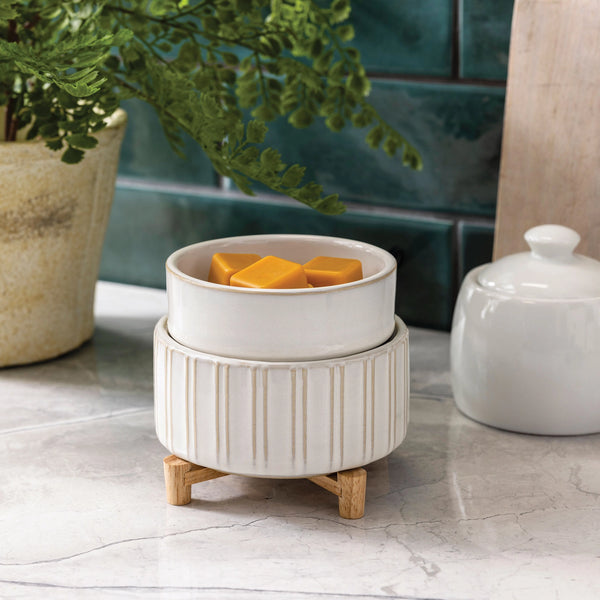 2-In-1 Candle Warmer - White/Wood