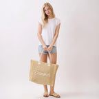 Summer Escape Straw Tote - Beige